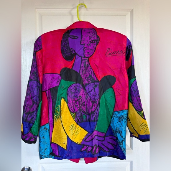 Vintage Picasso Print Silk Blazer - Picture 9 of 13